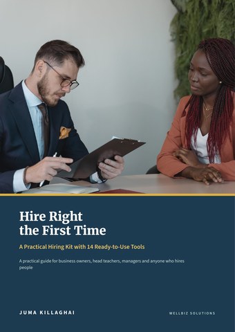 Cover of the hiring kit Hire Right the First Time by Juma Killaghai